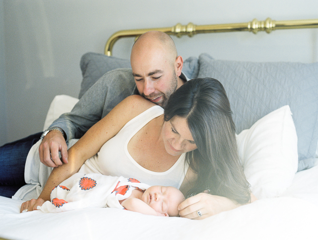Parents Cuddle Baby Girl {Calgary Newborn Photographer}