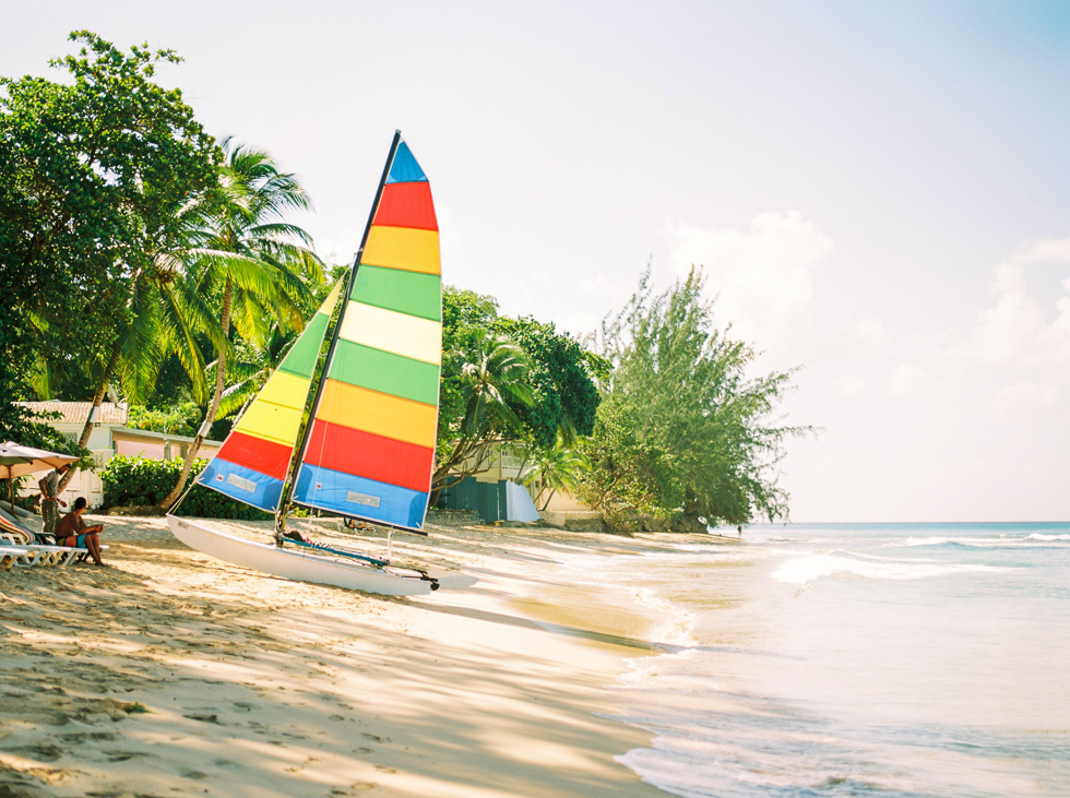 sailboat on Mullins beach Barbados
